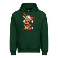 Forest Green baby christmas reindeer Urban Hoodie - AdoDesignShop