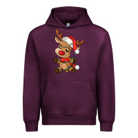 Mauve Wine baby christmas reindeer Urban Hoodie - AdoDesignShop