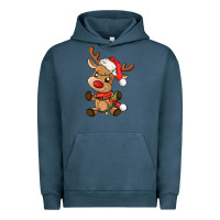 Pigment Midnight Navy baby christmas reindeer Urban Hoodie - AdoDesignShop
