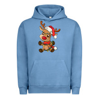 Pigment Pebble Blue baby christmas reindeer Urban Hoodie - AdoDesignShop