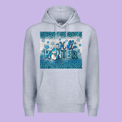 Hello Winter Premium Hoodie Designed By Jahusdesignshop
