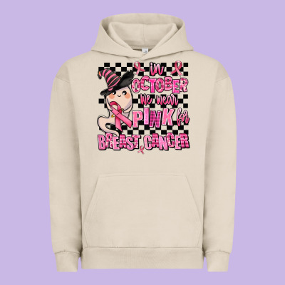 In October We Wear Pink For Breast Cancer Urban Hoodie Designed By Adodesignshop
