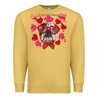Antique Gold Valentine's day  english bulldog Premium Sweatshirt - RanaPortraitStore