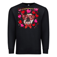 Black Valentine's day  english bulldog Premium Sweatshirt - RanaPortraitStore