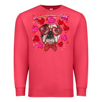 Cardinal Valentine's day  english bulldog Premium Sweatshirt - RanaPortraitStore