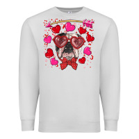 Dove Grey Valentine's day  english bulldog Premium Sweatshirt - RanaPortraitStore