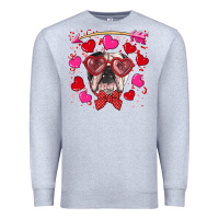 Heather Grey Valentine's day  english bulldog Premium Sweatshirt - RanaPortraitStore