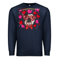Navy Valentine's day  english bulldog Premium Sweatshirt - RanaPortraitStore