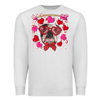 Oatmeal Heather Valentine's day  english bulldog Premium Sweatshirt - RanaPortraitStore
