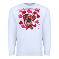 White Valentine's day  english bulldog Premium Sweatshirt - RanaPortraitStore