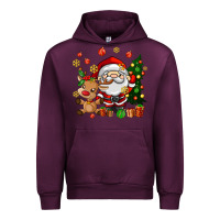Mauve Wine santa and reindeer Urban Hoodie - AdoDesignShop