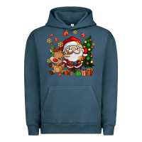 Pigment Midnight Navy santa and reindeer Urban Hoodie - AdoDesignShop