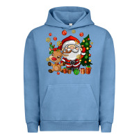 Pigment Pebble Blue santa and reindeer Urban Hoodie - AdoDesignShop