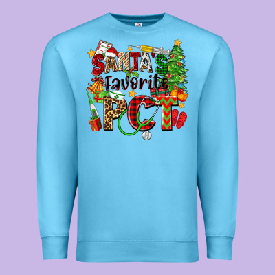 Santa's Favorite Pct Premium Sweatshirt Designed By Zillion Design Studio