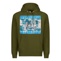 Army Green winter vibes gnome Premium Hoodie - JahusDesignShop