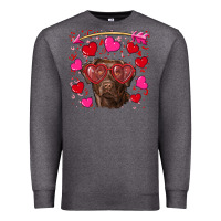 Charcoal Heather Valentine's day  labrador retriever Premium Sweatshirt - RanaPortraitStore