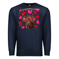 Navy Valentine's day  labrador retriever Premium Sweatshirt - RanaPortraitStore