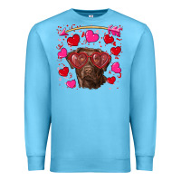 Ocean Blue Valentine's day  labrador retriever Premium Sweatshirt - RanaPortraitStore