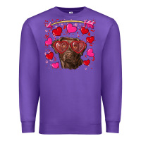 Purple Valentine's day  labrador retriever Premium Sweatshirt - RanaPortraitStore