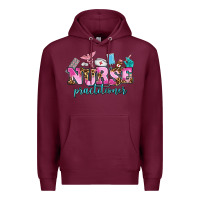 Burgundy nurse practitioner Premium Hoodie - AdoDesignShop