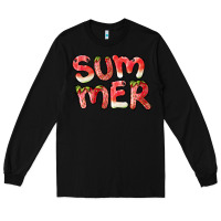 Black summer watermelon and strawberry Long Sleeve Tee - BarkalooDesign