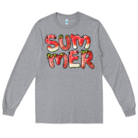 Heather Grey summer watermelon and strawberry Long Sleeve Tee - BarkalooDesign