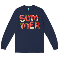 Navy summer watermelon and strawberry Long Sleeve Tee - BarkalooDesign