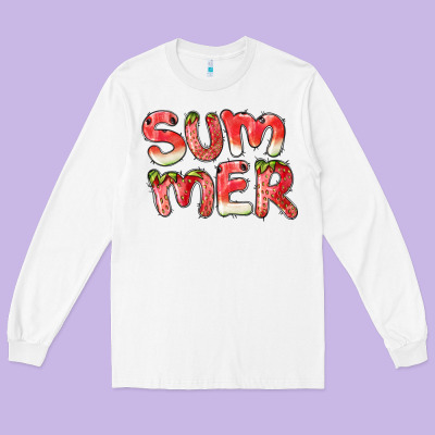 Summer Watermelon And Strawberry Long Sleeve Tee Designed By Barkaloodesign