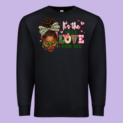 Premium Sweatshirt sorority colors its the self love for me afro woman2