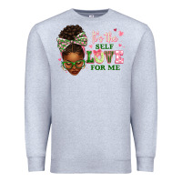 Heather Grey sorority colors its the self love for me afro woman2 Premium Sweatshirt - texasbilliewilder