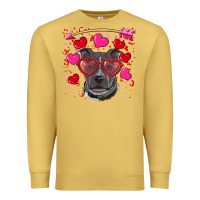 Antique Gold Valentine's day  pitbull Premium Sweatshirt - RanaPortraitStore