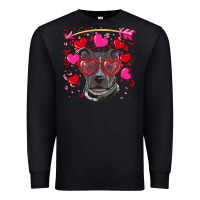 Black Valentine's day  pitbull Premium Sweatshirt - RanaPortraitStore