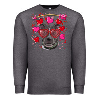 Charcoal Heather Valentine's day  pitbull Premium Sweatshirt - RanaPortraitStore