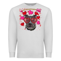 Dove Grey Valentine's day  pitbull Premium Sweatshirt - RanaPortraitStore