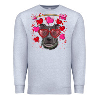 Heather Grey Valentine's day  pitbull Premium Sweatshirt - RanaPortraitStore