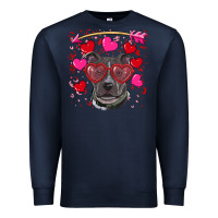Navy Valentine's day  pitbull Premium Sweatshirt - RanaPortraitStore