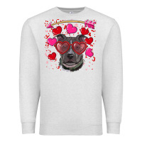 Oatmeal Heather Valentine's day  pitbull Premium Sweatshirt - RanaPortraitStore