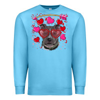Ocean Blue Valentine's day  pitbull Premium Sweatshirt - RanaPortraitStore