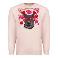 Pale Pink Valentine's day  pitbull Premium Sweatshirt - RanaPortraitStore