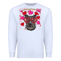 White Valentine's day  pitbull Premium Sweatshirt - RanaPortraitStore