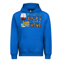 Cobalt all i need are books and wine Urban Hoodie - JahusDesignShop