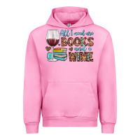 Fuchsia Pink all i need are books and wine Urban Hoodie - JahusDesignShop