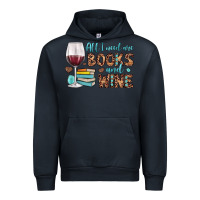 Navy all i need are books and wine Urban Hoodie - JahusDesignShop