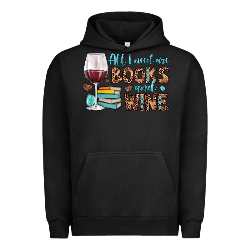 All I Need Are Books And Wine Urban Hoodie by JahusDesignShop | Teevron