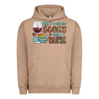 Pigment Burro all i need are books and wine Urban Hoodie - JahusDesignShop
