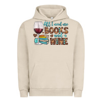 Pigment French Oak all i need are books and wine Urban Hoodie - JahusDesignShop