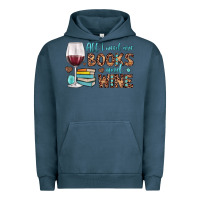 Pigment Midnight Navy all i need are books and wine Urban Hoodie - JahusDesignShop