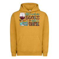 Pigment Peanut Butter all i need are books and wine Urban Hoodie - JahusDesignShop