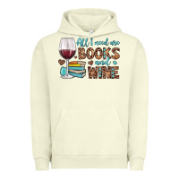 Pigment Pistachio all i need are books and wine Urban Hoodie - JahusDesignShop