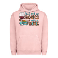 Pigment Salmon all i need are books and wine Urban Hoodie - JahusDesignShop